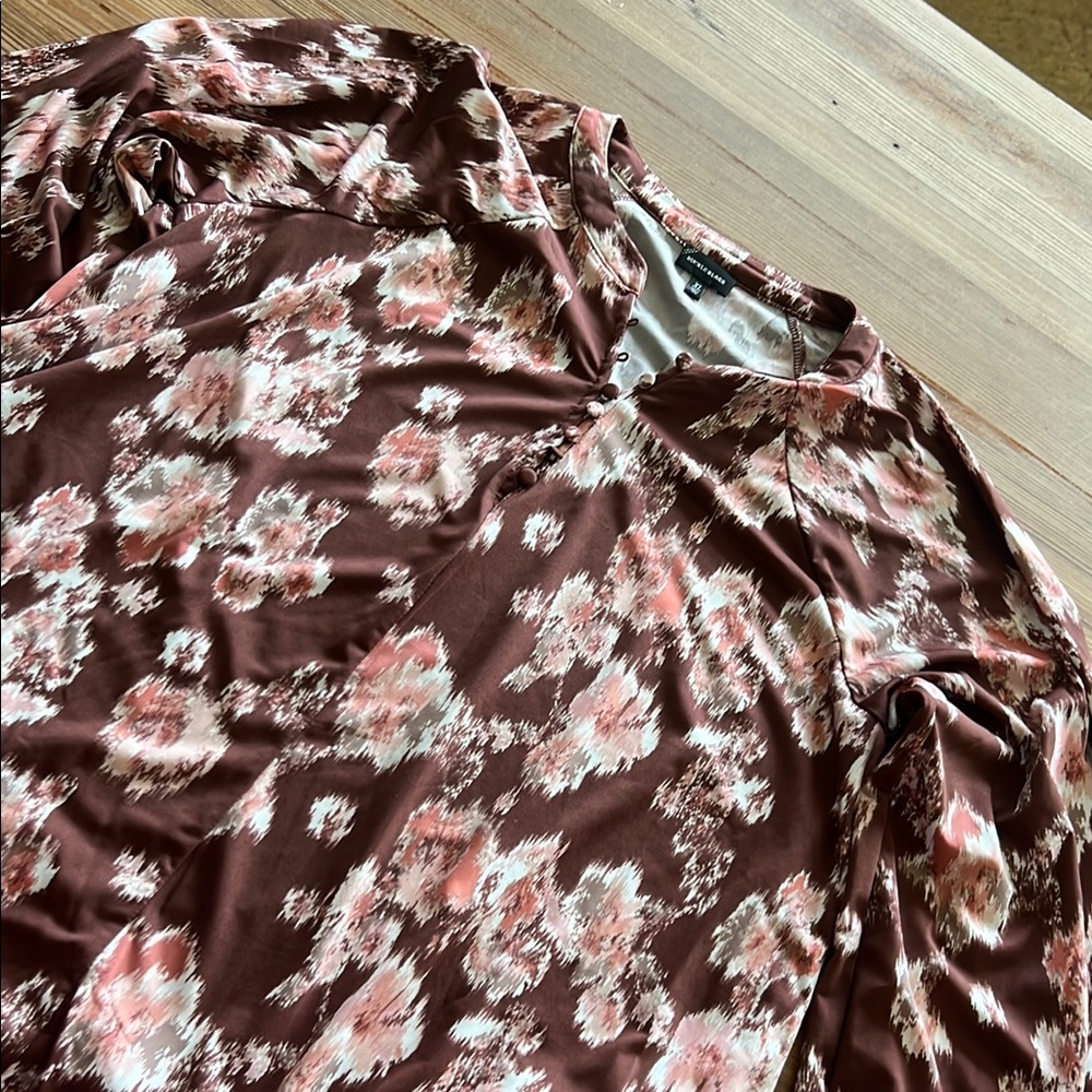 Buckle Brown/Pink and White Long Sleeve Blouse
